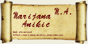 Marijana Anikić vizit kartica